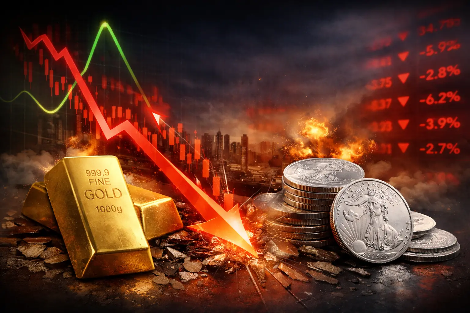 Gold and Silver Experience Historic Volatility Spike Following Parabolic Reversal
