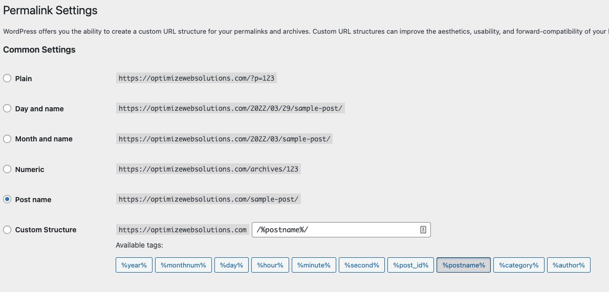 wordpress-permalink-example